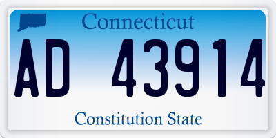 CT license plate AD43914