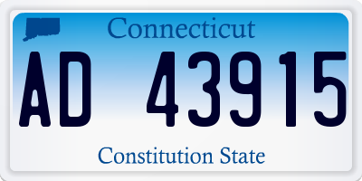 CT license plate AD43915