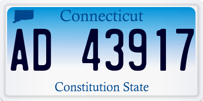 CT license plate AD43917