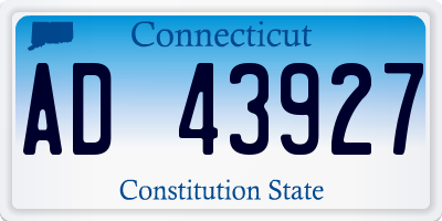 CT license plate AD43927