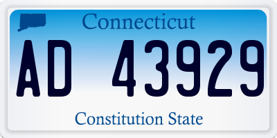 CT license plate AD43929