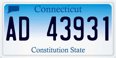 CT license plate AD43931