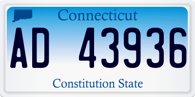 CT license plate AD43936