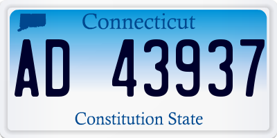 CT license plate AD43937