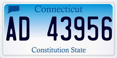CT license plate AD43956