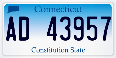 CT license plate AD43957