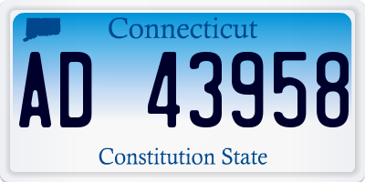 CT license plate AD43958