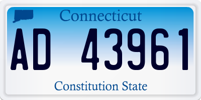 CT license plate AD43961