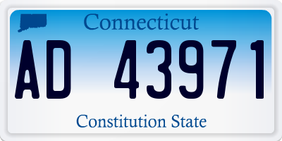 CT license plate AD43971
