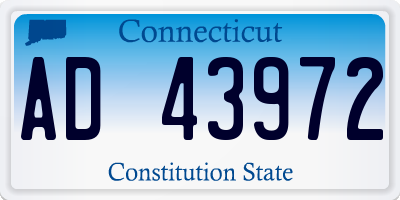 CT license plate AD43972