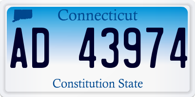 CT license plate AD43974