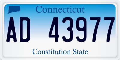 CT license plate AD43977