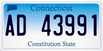 CT license plate AD43991