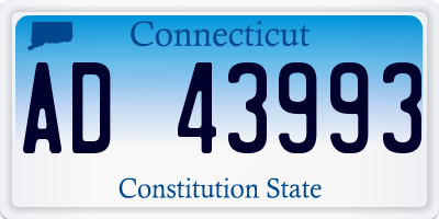 CT license plate AD43993