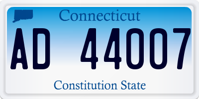 CT license plate AD44007