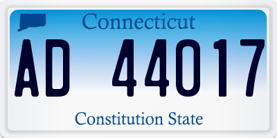 CT license plate AD44017