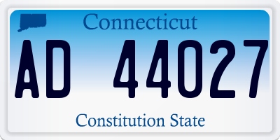 CT license plate AD44027