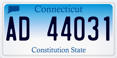 CT license plate AD44031