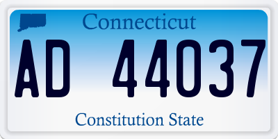 CT license plate AD44037