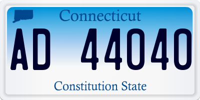 CT license plate AD44040