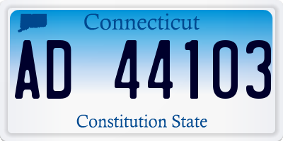 CT license plate AD44103