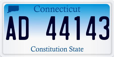 CT license plate AD44143