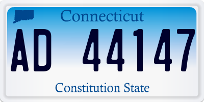 CT license plate AD44147