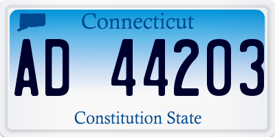 CT license plate AD44203