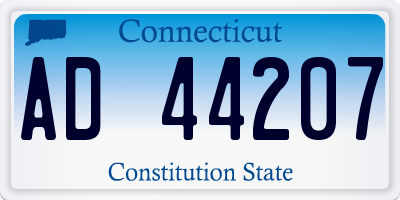 CT license plate AD44207