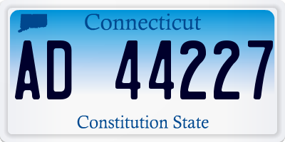 CT license plate AD44227