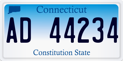 CT license plate AD44234