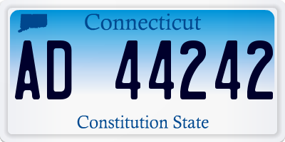 CT license plate AD44242