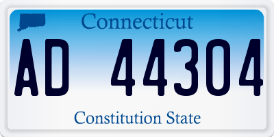 CT license plate AD44304