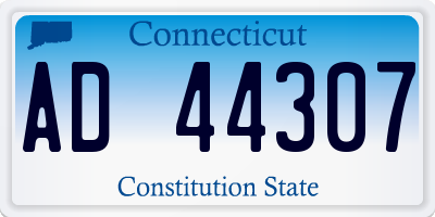 CT license plate AD44307