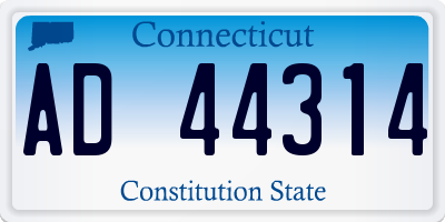 CT license plate AD44314