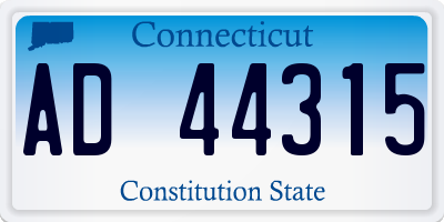CT license plate AD44315