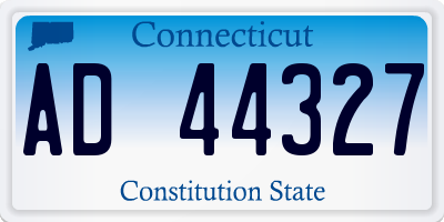 CT license plate AD44327