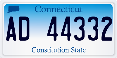 CT license plate AD44332