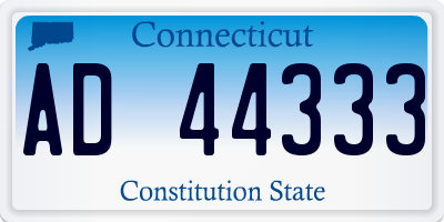 CT license plate AD44333