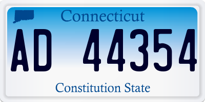 CT license plate AD44354