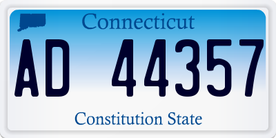 CT license plate AD44357