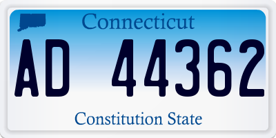 CT license plate AD44362