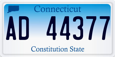 CT license plate AD44377