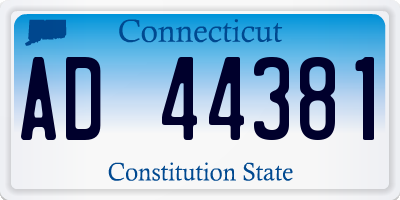 CT license plate AD44381