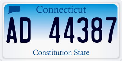CT license plate AD44387