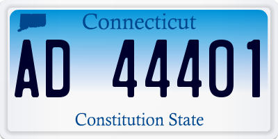 CT license plate AD44401