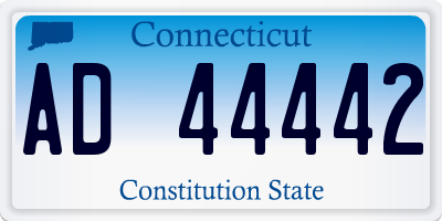 CT license plate AD44442
