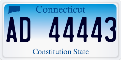CT license plate AD44443