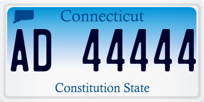 CT license plate AD44444