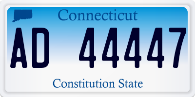 CT license plate AD44447